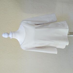 Ann Taylor Cream 3/4 Sleeve Relaxed Fit Tailored Career Blouse Size Large